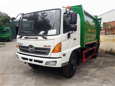 Xe ép rác Hino FG 14 khối 14m3 là sản phẩm xe chở rác 14m3 có chức năng cuốn ép rác sử dụng càng gắp đa năng hoặc máng xúc đóng trên nền xe tải hino FG